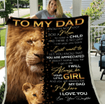 Personalized To My Dad Blanket, Gifts For Dad, Father's Day Gifts, Love From Your Daughter Lion Fleece Blanket - Spreadstores
