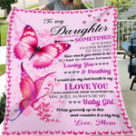Personalized To My Daughter Blanket - Sometimes It's Hard To Find Words To Tell You How Much You Mean To Me Blanket - Spreadstores