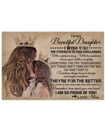 Personalized To My Beautiful Daughter I Wish You The Strength To Face Challenges, Gift From Mom Canvas - Spreadstores