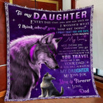 Personalized To My Daughter Blanket, Every Day You Are Not With Me, Christmas Gift Idea For Daughter Wolf Fleece Blanket - Spreadstores