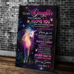 Personalized Daughter Canvas, To My Daughter Never Forget That I Love You More Unicorn Canvas - Spreadstores