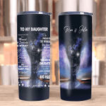 Personalized Daughter Tumbler, To My Daughter I Closed My Eyes For But A Moment Wolf Skinny Tumbler - Spreadstores
