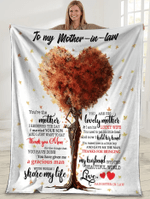 Personalized Blanket To My Mother-in-law You're The Mother I Received The Day, You Are His Lovely Mother Fleece Blanket - Spreadstores