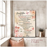 Personalized Daughter Canvas, To My Daughter Sometimes It's Hard To Find Words To Tell You Flowers And Butterflies Canvas - Spreadstores