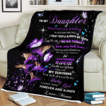 Personalized Daughter Blanket Wherever Your Journey In Life May Take You Flowers And Butterflies Fleece Blanket - Spreadstores