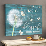 Dandelion and Butterfly Canvas Blessed Beyond Measure Wall Art Decor
