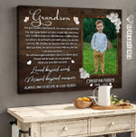 Personalized memorial gifts for loss of Grandson Gift, Grandson Remembrance Canvas, Grandson Condolence Keepsake Sympathy Gift