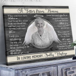 Photo Memorial Gift, Angel Wings Wall Art, Personalized Remembrance Gift, A Letter From Heaven Canvas - Personalized Sympathy Gifts - Spreadstore