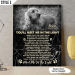 You'll Meet Me In The Light Dog Poem Printable Vertical Canvas Poster Framed Print Personalized Dog Memorial Gift For Dog Lovers
