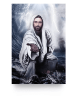 Jesus Reaching Hand Poster, Come Follow Me, Jesus Christ Poster 24x36 - Spreadstores