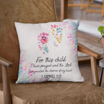 For this child I have prayed 1 Samuel 1:17 Bible verse pillow - Christian pillow, Jesus pillow, Bible Pillow - Spreadstore