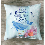 My salvation comes from the Lord Jonah 2:9 Bible verse pillow - Christian pillow, Jesus pillow, Bible Pillow - Spreadstore