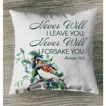 Never will I leave you never will I forsake you Hebrews 13:5 Christian pillow - Christian pillow, Jesus pillow, Bible Pillow - Spreadstore