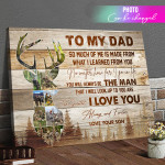 Gift For Dad Hunting From Son and Daughter Canvas Wall Art