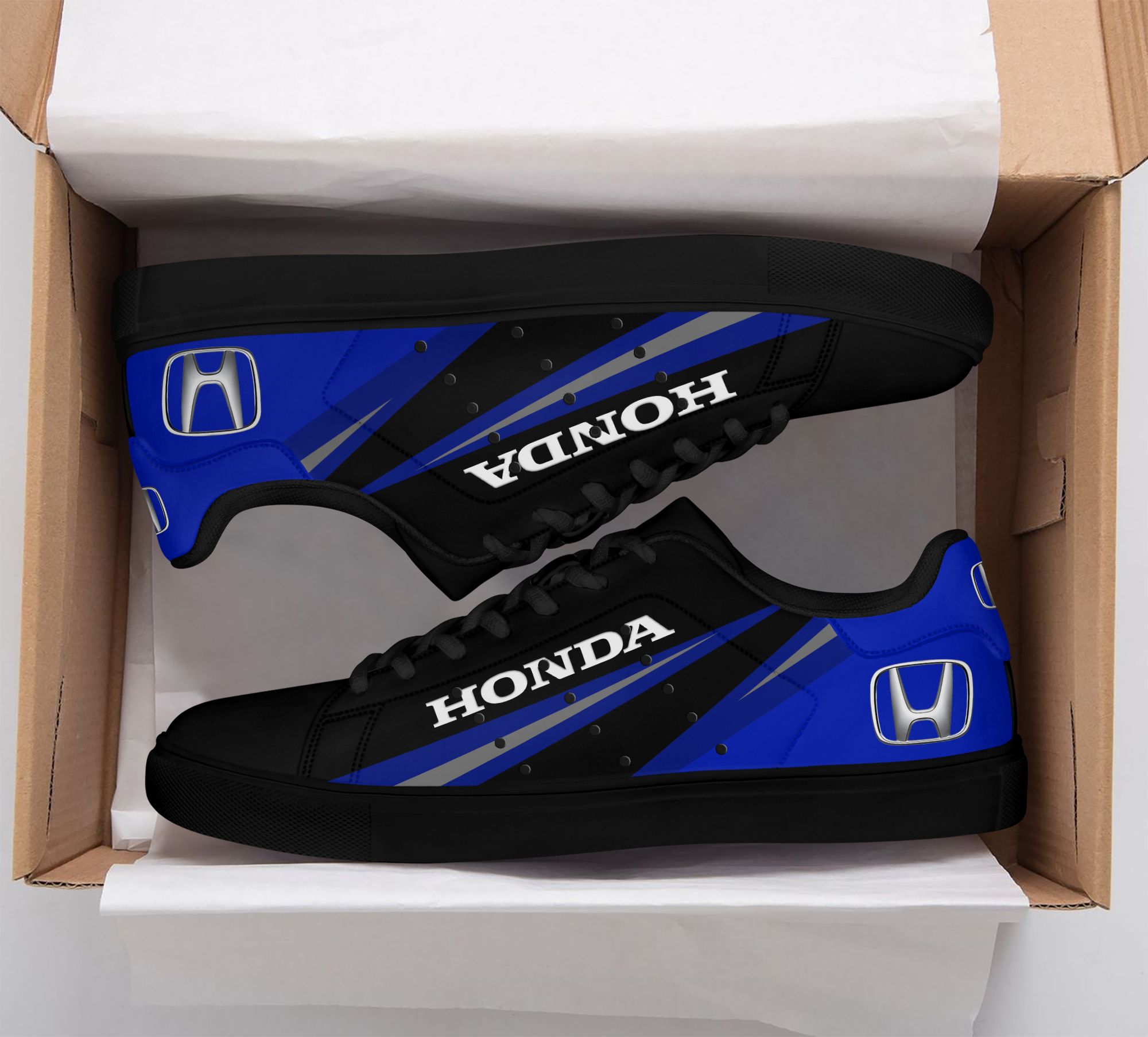 Honda Blue Black Stan Smith low top shoes2