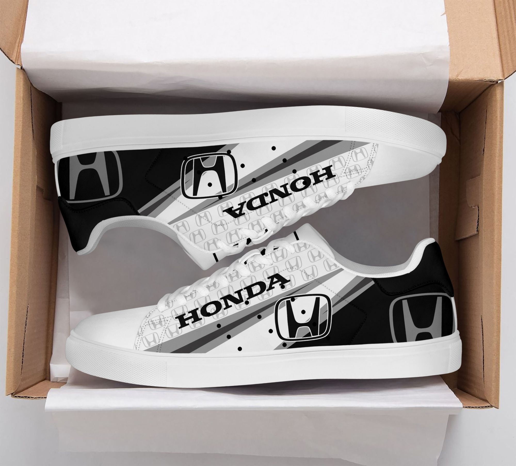 Honda Black White Stan Smith low top shoes1