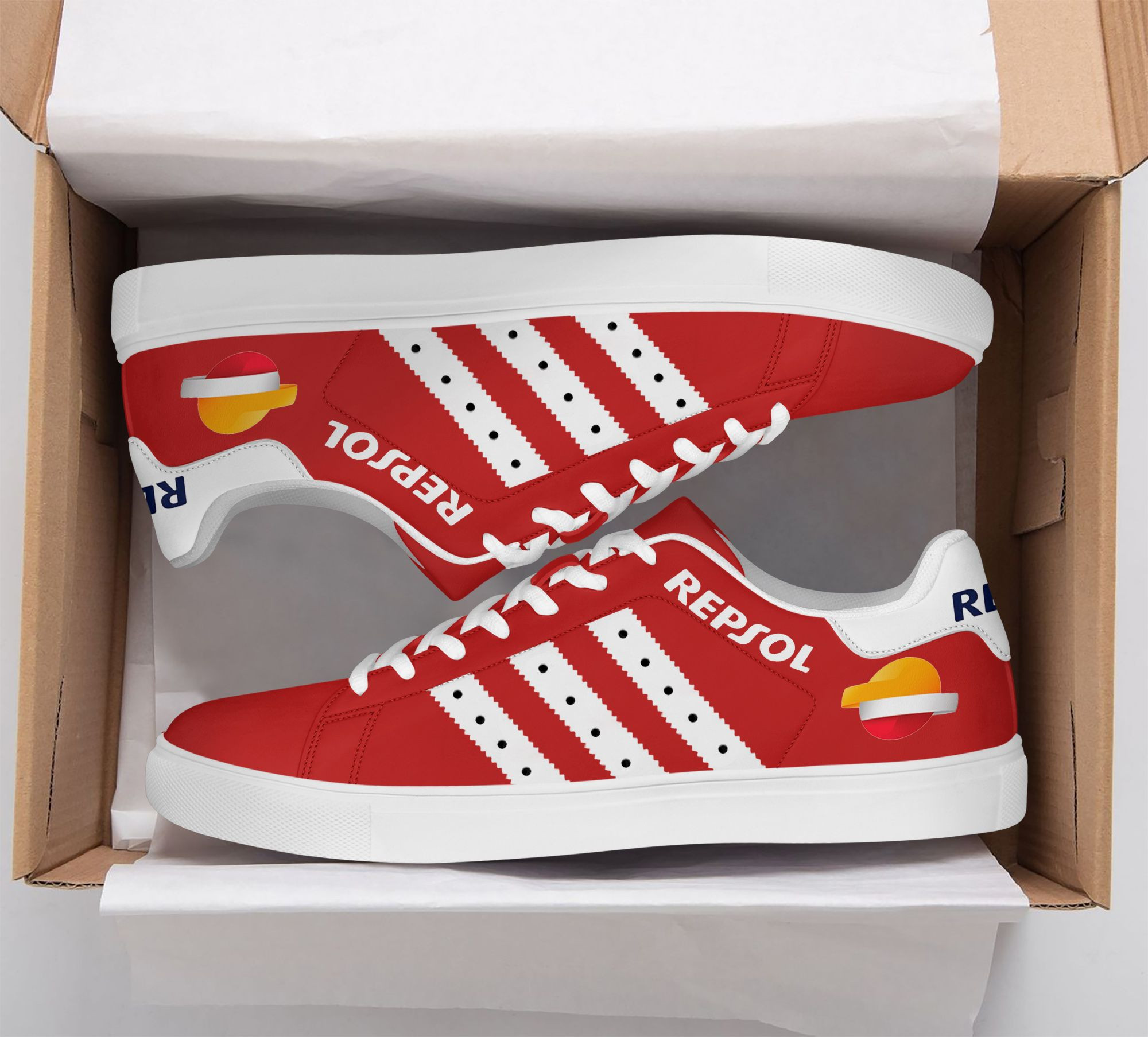 Honda Repsol White Red Adidas Stan Smith low top shoes2