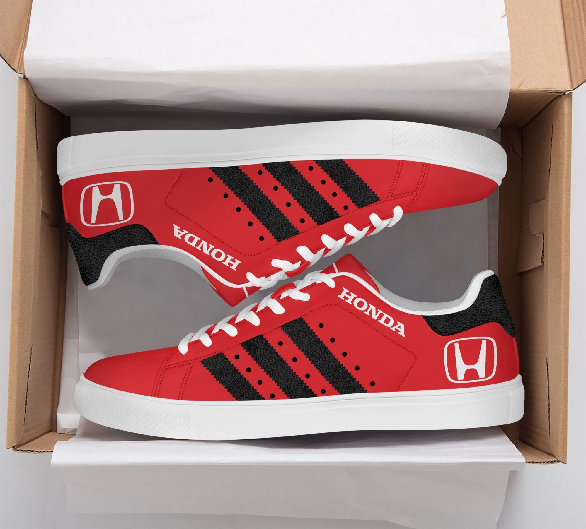 Honda Red Adidas Stan Smith low top shoes1