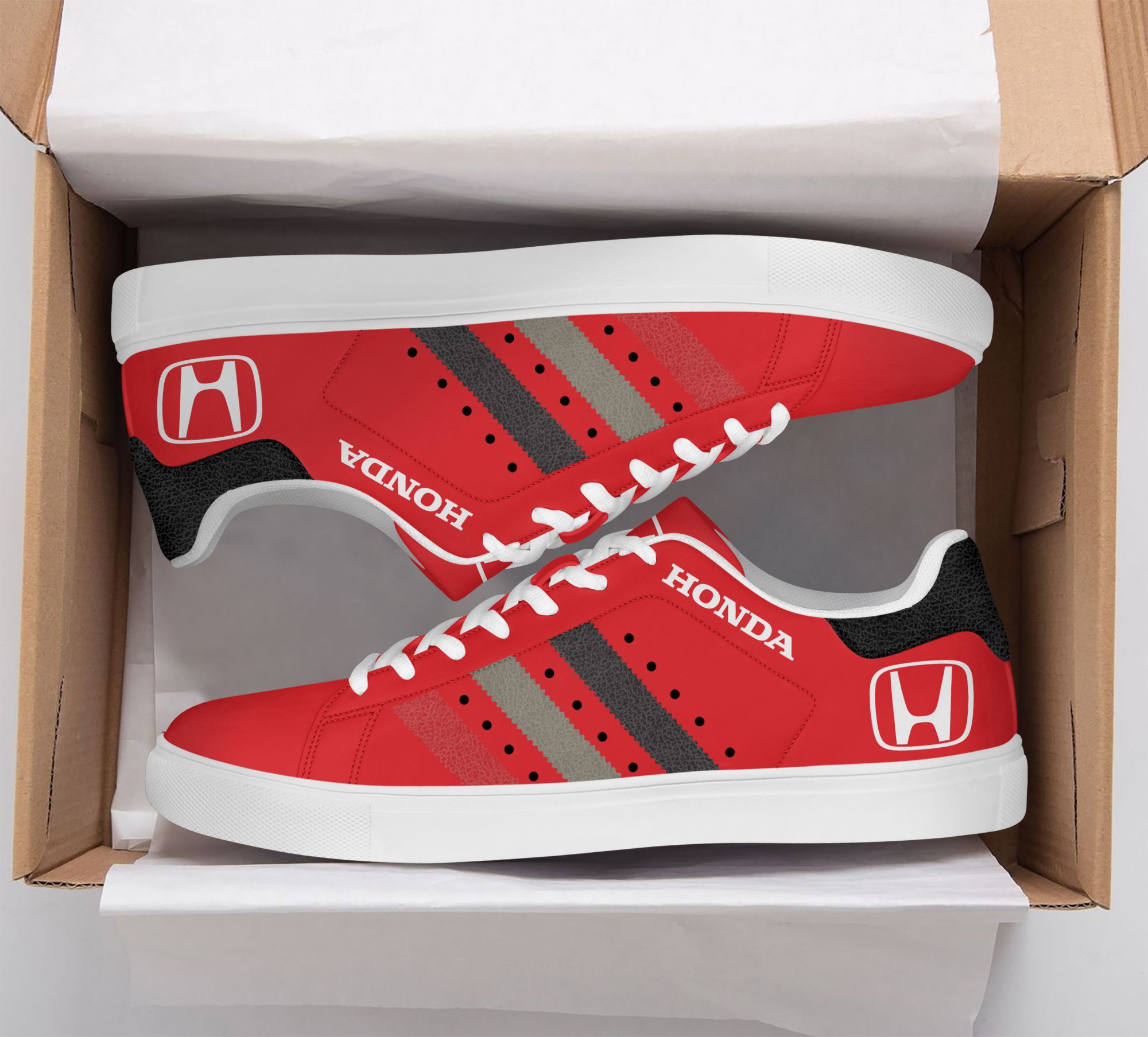 Honda Red Grey Adidas Stan Smith low top shoes2