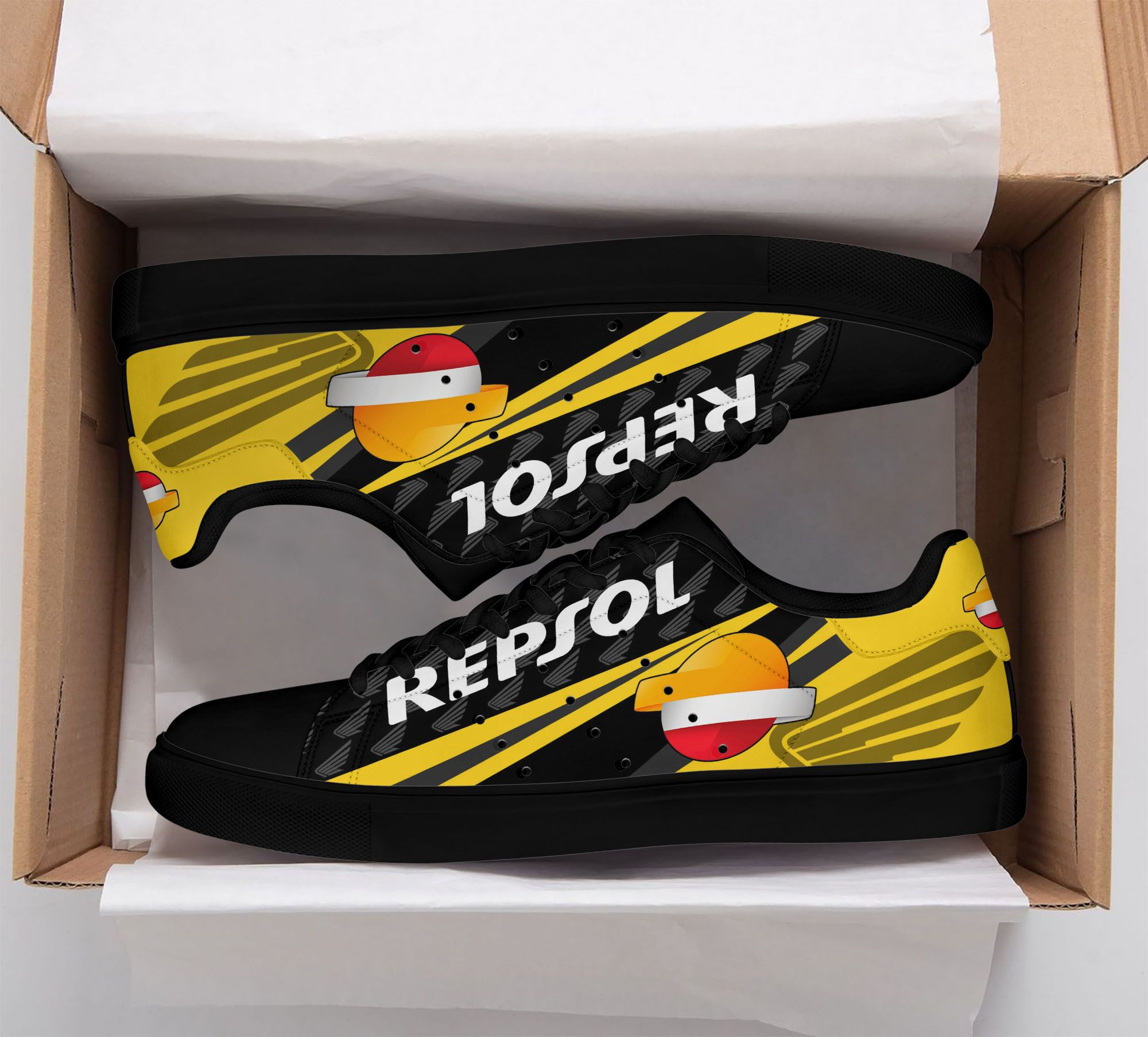 Honda Repsol Black Yellow Stan Smith low top shoes2