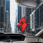 Red Cardinal Bird Head In Cartoon Style Car Hanging Ornament