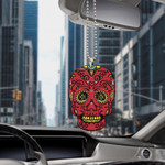 Mexican Sugar Skulls On Black Background 2 Car Hanging Ornament