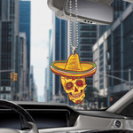 Cinco De Mayo Sugar Skull Mexican In Sombrero Car Hanging Ornament