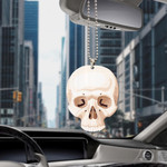 Human Skull With Rave And Smoth In Night Car Hanging Ornament