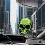 Cute Multicolored Human Skulls On Black Background 2 Car Hanging Ornament