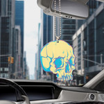 Colorful Human Skull On White Background 4 Car Hanging Ornament