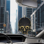 Black Human Skulls And Gold Rays Car Hanging Ornament