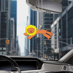 Car Hanging Ornament Cute Lion Jumping On Sky With Cloud