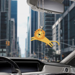 Car Hanging Ornament Cute Lion Jumping And Blue Trees