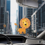 Car Hanging Ornament Cute Childish Naive Lion With Monstera Leaves