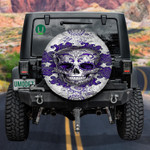 Purple Sugar Skull Flowers Color Spare Tire Cover Car Accessories
