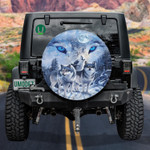Eyes Of A Wolf Covered In Snow Spare Tire Cover Car Accessories