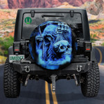 California King Black And Blue Skull Spare Tire Cover Car Accessories