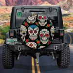 Traditional Mexican Sugar Skulls And Roses Spare Tire Cover Car Accessories