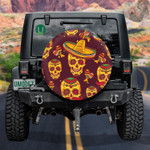Cinco De Mayo Sugar Skull Mexican In Sombrero Spare Tire Cover Car Accessories