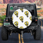 Yellow Human Skull Faced Glowing Spare Tire Cover Car Accessories