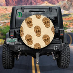 Vintage Style Human Skull Face Peanut Spare Tire Cover Car Accessories