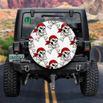 Pirate Human Skull With Crossbones In Red Bandana Spare Tire Cover Car Accessories