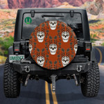 Human Skulls And Rose Branches On Brown Background Spare Tire Cover Car Accessories