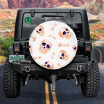 Human Skulls And Bones On White Background Spare Tire Cover Car Accessories