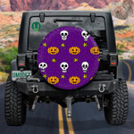Human Skull With Star And Pumpkin Spare Tire Cover Car Accessories