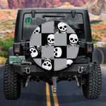 Human Skull Looks Out Of The Ssquare Spare Tire Cover Car Accessories
