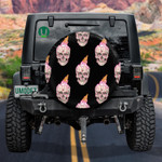 Funny Human Skull With Ice Cream Spare Tire Cover Car Accessories