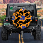Cute And Scary Human Skulls With Bats Spare Tire Cover Car Accessories