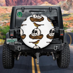 A Bird On Human Skull In Bird Nest Spare Tire Cover Car Accessories