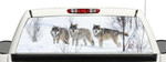 Wolves In Snowy Forest Design Rear Window Decal